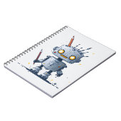 cute little robot IA and books 2 Notizblock (Linke Seite)