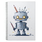 cute little robot IA and books 2 Notizblock (Vorderseite)