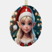 Cute Little Santa Claus's Christmas Elf Keramik Ornament (Rechts)