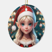 Cute Little Santa Claus's Christmas Elf Keramik Ornament (Links)