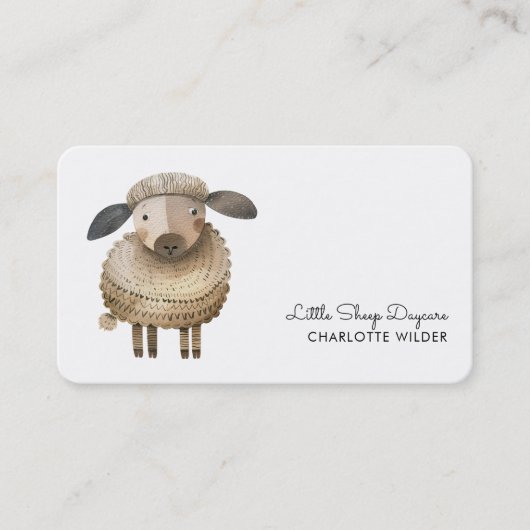 Cute Little Sheep Daycare Business Card Visitenkarte (Vorderseite)