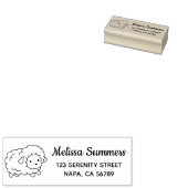 Cute Little Sheep Ewe Return Address Gummistempel (Stempel)