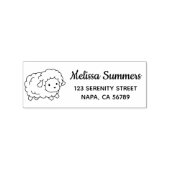 Cute Little Sheep Ewe Return Address Gummistempel (Prägung)