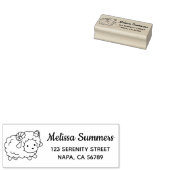 Cute Little Sheep Ram Return Address Gummistempel (Stempel)