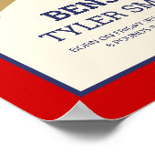 Cute Little Slugger Baseball Baby Birth Stats Poster (Ecke)