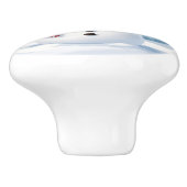 Cute little snowman with scarf & hat keramikknauf (Seitenansicht)