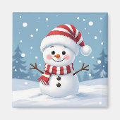Cute little snowman with scarf & hat magnet (Vorne)