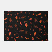 Cute Little Spooky Ghost Black Orange Halloween Fußmatte (Vorderseite)