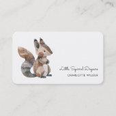 Cute Little Squirrel Daycare Business Card Visitenkarte (Vorderseite)