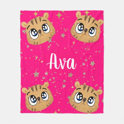 Cute little tiger gold start fleecedecke (Vorderseite)