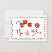 Cute Little Tomato Baby Shower Dankeskarte (Vorderseite)