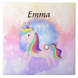 Cute little unicorn fliese