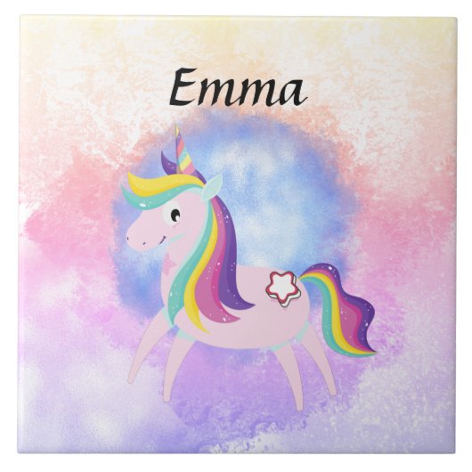 Cute little unicorn  fliese (Vorderseite)