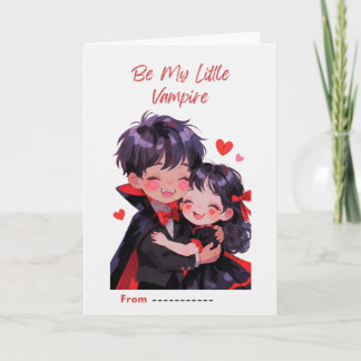 Cute Little Vampire Couple Valentine Card Karte