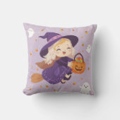 Cute Little Witch Halloween Pillow Kissen (Vorderseite)