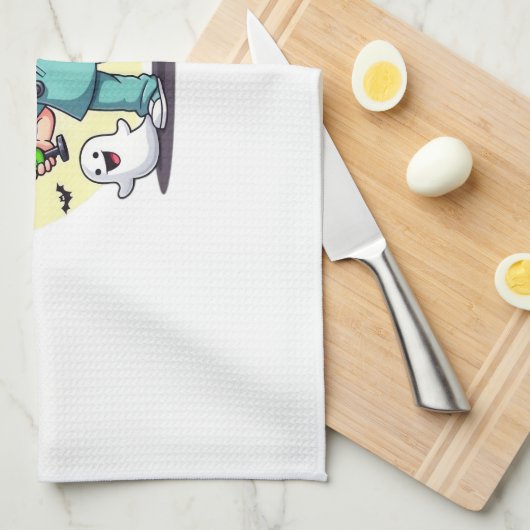 Cute little witch nurse Halloween Premium T-Shirt Geschirrtuch (Viertel Falte)