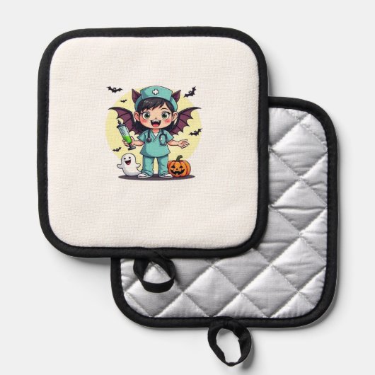 Cute little witch nurse Halloween Premium T-Shirt Topflappen (Vorderseite/Rückseite)