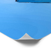 Cute little yellow submarine in blue water poster (Ecke)