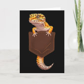 Cute Lizard Reptile Leopard Gecko Pocket Funny Men Karte (Vorderseite)