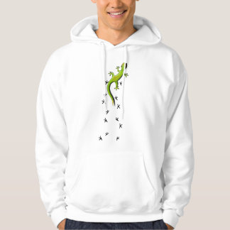 Cute Lizard Reptile With Tracks Climbing Gecko Hoodie