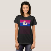 Cute Llama Alpaca Love Bisexual Pride Flag Floral T-Shirt (Vorne ganz)