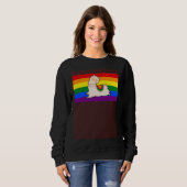 Cute Llama Alpaca Love Gay Pride Flag Floral Summe Sweatshirt (Vorne ganz)