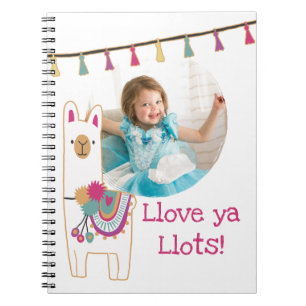 Cute llama and tassels custom foto design notizblock