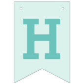 Cute Llama Baby Kids Birthday Aqua bunting banner (Zweite Fahne)