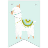 Cute Llama Baby Kids Birthday Aqua bunting banner (Erste Fahne)
