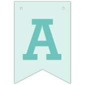 Cute Llama Baby Kids Birthday Aqua bunting banner (Dritte Fahne)