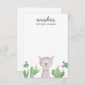Cute Llama Baby Shower Wishes | Alpaca Activity Begleitkarte (Vorne/Hinten)