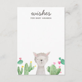Cute Llama Baby Shower Wishes | Alpaca Activity Begleitkarte