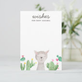 Cute Llama Baby Shower Wishes | Alpaca Activity Begleitkarte (Stehend Vorderseite)