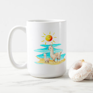 Cute Llama Beach Day Kaffeetasse