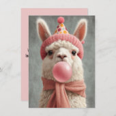 Cute Llama Birthday Card (Vorne/Hinten)