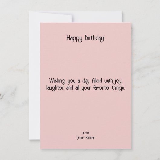 Cute Llama Birthday Card (Rückseite)