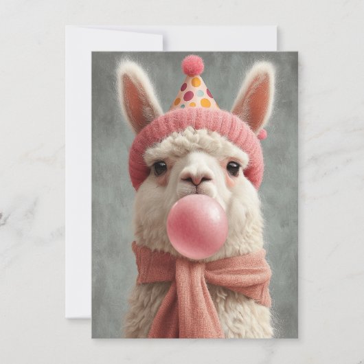 Cute Llama Birthday Card (Vorderseite)