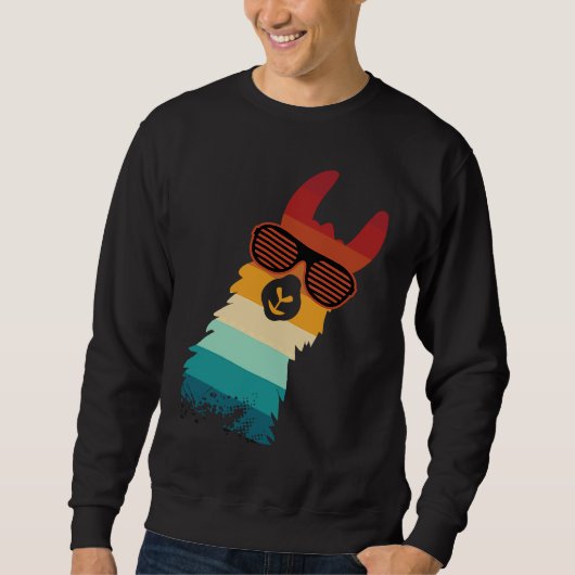 cute llama for llama and alpaca retro sweatshirt (Vorderseite)