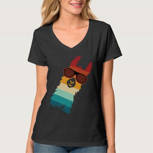 cute llama for llama and alpaca retro T-Shirt (Vorderseite)