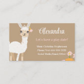Cute Llama Kids Childrens Animal Calling Play Date Visitenkarte (Vorderseite)