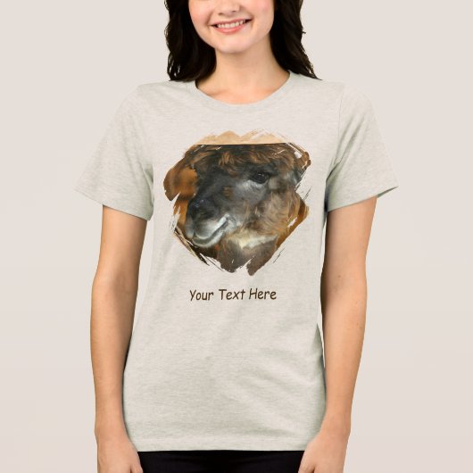 Cute Llama Personalized Animal  Tri-Blend Shirt (Vorderseite)