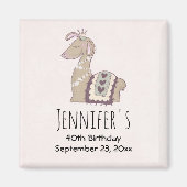 Cute Llama Princess Wearing a Crown Save the Date Magnet (Vorne)