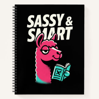 Cute Llama Reading Book Notizblock