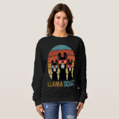 cute llama squad for llama and alpaca  retro sweatshirt (Vorne ganz)