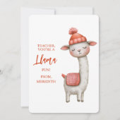 Cute Llama Teacher Appreciation Valentine Feiertagskarte (Vorderseite)