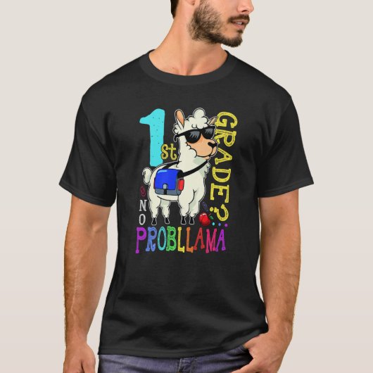 Cute Llama Team 1st Grade Back To School No Probll T-Shirt (Vorderseite)