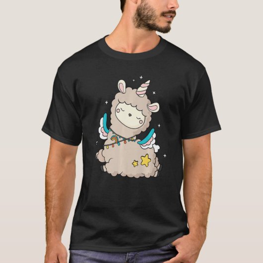 Cute Llama Unicorn Llamacorn Pastel Girls T-Shirt (Vorderseite)