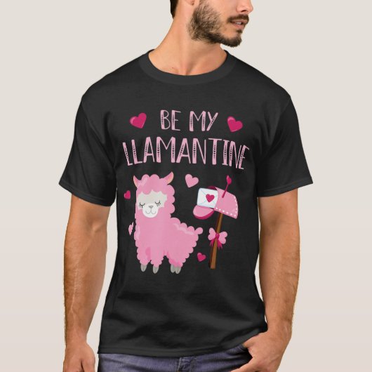 Cute Llama Valentines Day Be My Llamantine Couples T-Shirt (Vorderseite)