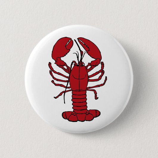 Cute Lobster Nautical beach button pin (Vorderseite)