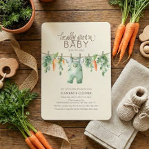 Cute Locally Grown Baby Shower Invitation